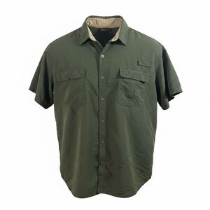 Boulder Creek Mens 5XL Big Olive Green Short Sleeve Fishing Shirt Ventilated 297